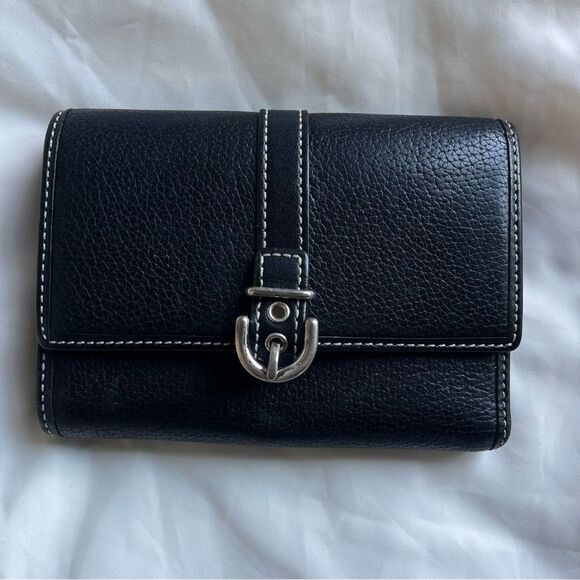 Coach Handbags - COACH Black Y2K Hampton Trifold Wallet Cardholder Bucket SoHo